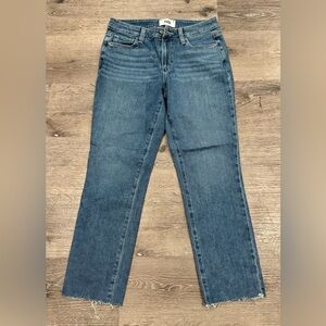 PAIGE Brigitte Cropped Straight Jeans Size 26 Kathleen Raw Hem Premium Denim